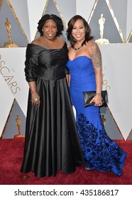 LOS ANGELES, CA - FEBRUARY 28, 2016: Actress Whoopi Goldberg & daughter Alex Martin at the 88th Academy Awards at the Dolby Theatre, Hollywood.