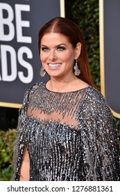 LOS ANGELES, CA. January 06, 2019: Debra Messing At The 2019 Golden Globe Awards At The Beverly Hilton Hotel.
