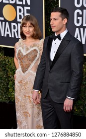 LOS ANGELES, CA. January 06, 2019: Andy Samberg & Joanna Newsom At The 2019 Golden Globe Awards At The Beverly Hilton Hotel.
 