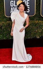 LOS ANGELES, CA. January 06, 2019: Sandra Oh At The 2019 Golden Globe Awards At The Beverly Hilton Hotel.
 