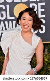 LOS ANGELES, CA. January 06, 2019: Sandra Oh At The 2019 Golden Globe Awards At The Beverly Hilton Hotel.
 