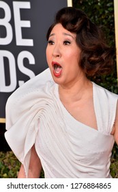 LOS ANGELES, CA. January 06, 2019: Sandra Oh At The 2019 Golden Globe Awards At The Beverly Hilton Hotel.
 