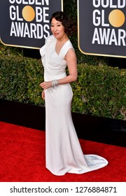 LOS ANGELES, CA. January 06, 2019: Sandra Oh At The 2019 Golden Globe Awards At The Beverly Hilton Hotel.
 