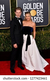 LOS ANGELES, CA. January 06, 2019: Kaley Cuoco & Karl Cook At The 2019 Golden Globe Awards At The Beverly Hilton Hotel.
 