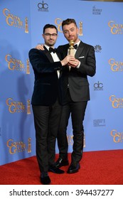 LOS ANGELES, CA - JANUARY 10, 2016: Sam Smith & Jimmy Napes At The 73rd Annual Golden Globe Awards At The Beverly Hilton Hotel.