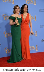 LOS ANGELES, CA - JANUARY 10, 2016: Rachel Bloom & Aline Brosh McKenna At The 73rd Annual Golden Globe Awards At The Beverly Hilton Hotel.