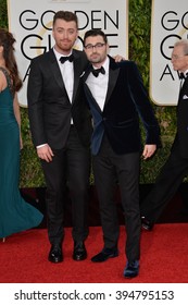 LOS ANGELES, CA - JANUARY 10, 2016: Sam Smith & Jimmy Napes At The 73rd Annual Golden Globe Awards At The Beverly Hilton Hotel.