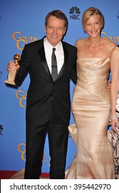 LOS ANGELES, CA - JANUARY 12, 2014: Breaking Bad Stars Bryan Cranston & Anna Gunn In The Press Room At The 71st Annual Golden Globe Awards