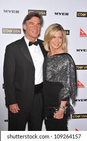 LOS ANGELES, CA - JANUARY 16, 2010: Olivia Newton-John & Date At The 2010 G'Day USA Australia Week Black Tie Gala At The Grand Ballroom At Hollywood & Highland.