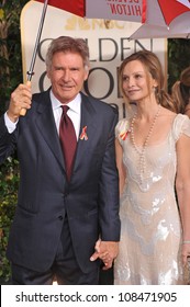 LOS ANGELES, CA - JANUARY 17, 2010: Harrison Ford & Calista Flockhart At The 67th Golden Globe Awards At The Beverly Hilton Hotel.