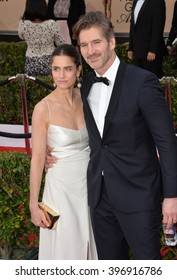 LOS ANGELES, CA - JANUARY 30, 2016: Amanda Peet & David Benioff At The 22nd Annual Screen Actors Guild Awards At The Shrine Auditorium.