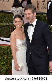 LOS ANGELES, CA - JANUARY 30, 2016: Amanda Peet & David Benioff At The 22nd Annual Screen Actors Guild Awards At The Shrine Auditorium.