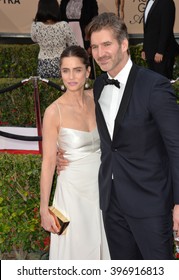 LOS ANGELES, CA - JANUARY 30, 2016: Amanda Peet & David Benioff At The 22nd Annual Screen Actors Guild Awards At The Shrine Auditorium.