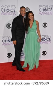 LOS ANGELES, CA - JANUARY 6, 2016: Meagan Good & DeVon Franklin At The People's Choice Awards 2016 At The Microsoft Theatre LA Live.