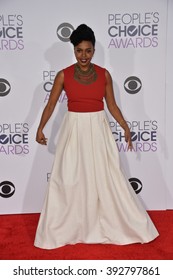 LOS ANGELES, CA - JANUARY 6, 2016: Jerrika Hinton At The People's Choice Awards 2016 At The Microsoft Theatre LA Live.