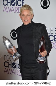 LOS ANGELES, CA - JANUARY 6, 2016: Ellen Degeneres At The People's Choice Awards 2016