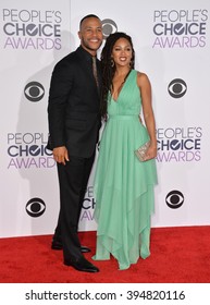 LOS ANGELES, CA - JANUARY 6, 2016: Meagan Good & DeVon Franklin At The People's Choice Awards 2016