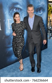 LOS ANGELES, CA - July 12, 2017: Amanda Peet & David Benioff At The Season Seven Premiere For 