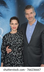 LOS ANGELES, CA - July 12, 2017: Amanda Peet & David Benioff At The Season Seven Premiere For 