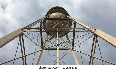 LOS ANGELES, CA, JULY 2015: View Looking Directly Up At Iconic Water Tower At Warner Brothers Studios In Hollywood, California, On An Overcast Summer Day