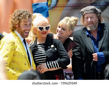 LOS ANGELES, CA. July 23, 2017: TJ Miller, Christina Aguilera, Anna Faris & Steven Wright At The World Premiere For 