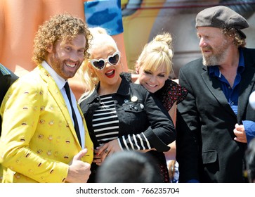 LOS ANGELES, CA - July 23, 2017: TJ Miller, Christina Aguilera, Anna Faris, Steven Wright At The World Premiere For 