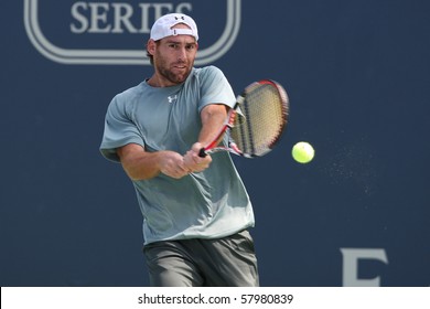 LOS ANGELES, CA. - JULY 27: Ilija Bozoljac Of Serbia And Robby Ginepri Of USA (pictured) Play A Match At The 2010 Farmers Classic On July 27 2010 In Los Angeles.