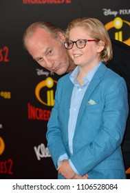 LOS ANGELES, CA - June 05, 2018: Craig T. Nelson & Huckleberry Milner at the premiere for "Incredibles 2" at the El Capitan Theatre