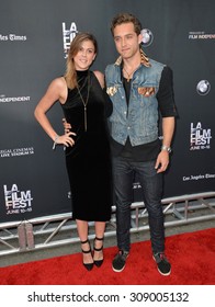 LOS ANGELES, CA - JUNE 14, 2015: Lindsey Shaw & Guest At The LA Film Festival Premiere Of MTV's 