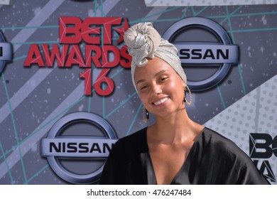 LOS ANGELES, CA. June 26, 2016: Singer Alicia Keys At The 2016 BET Awards At The Microsoft Theatre LA Live. 