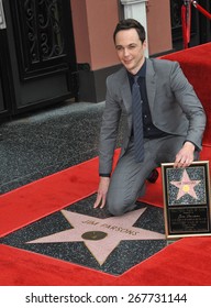 LOS ANGELES, CA - MARCH 11, 2015: Actor Jim Parsons Is Honored With The 2,545th Star On The Hollywood Walk Of Fame. 