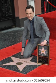 LOS ANGELES, CA - MARCH 11, 2015: Actor Jim Parsons Is Honored With The 2,545th Star On The Hollywood Walk Of Fame.