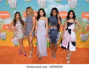 LOS ANGELES, CA - MARCH 12, 2016: Pop Group Fifth Harmony At The 2016 Kids' Choice Awards At The Forum, Los Angeles.
