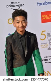 LOS ANGELES, CA. March 30, 2019: Miles Brown At The 50th NAACP Image Awards.
Picture: Paul Smith/Featureflash