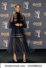 LOS ANGELES, CA. March 30, 2019: Letitia Wright At The 50th NAACP Image Awards.
Picture: Paul Smith/Featureflash