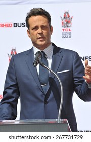 LOS ANGELES, CA - MARCH 4, 2015: Actor Vince Vaughn at the TCL Chinese Theatre, Hollywood, where he had his hand and footprints set in cement. 