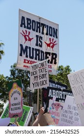 LOS ANGELES, CA - MAY 14: Protestors Gather Outside Los Angeles City Hall To Fight For Women's Rights To Reproductive Healthcare On Saturday, May 14, 2022 In Los Angeles, CA.