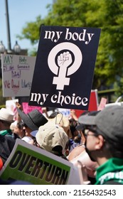 LOS ANGELES, CA - MAY 14: Protestors Gather Outside Los Angeles City Hall To Fight For Women's Rights To Reproductive Healthcare On Saturday, May 14, 2022 In Los Angeles, CA.