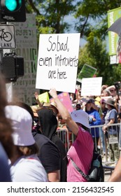 LOS ANGELES, CA - MAY 14: Protestors Gather Outside Los Angeles City Hall To Fight For Women's Rights To Reproductive Healthcare On Saturday, May 14, 2022 In Los Angeles, CA.