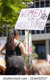 LOS ANGELES, CA - MAY 14: Protestors Gather Outside Los Angeles City Hall To Fight For Women's Rights To Reproductive Healthcare On Saturday, May 14, 2022 In Los Angeles, CA.