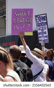 LOS ANGELES, CA - MAY 14: Protestors Gather Outside Los Angeles City Hall To Fight For Women's Rights To Reproductive Healthcare On Saturday, May 14, 2022 In Los Angeles, CA.