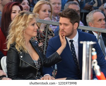 LOS ANGELES, CA. November 16, 2018: Michael Buble & Luisana Lopilato At The Hollywood Walk Of Fame Star Ceremony Honoring Singer Michael Bublé.
Pictures: Paul Smith/Featureflash