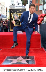 LOS ANGELES, CA. November 16, 2018: Michael Buble At The Hollywood Walk Of Fame Star Ceremony Honoring Singer Michael Bublé.
Pictures: Paul Smith/Featureflash