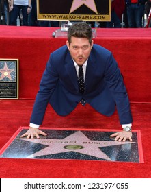 LOS ANGELES, CA. November 16, 2018: Michael Buble At The Hollywood Walk Of Fame Star Ceremony Honoring Singer Michael Bublé.
Pictures: Paul Smith/Featureflash