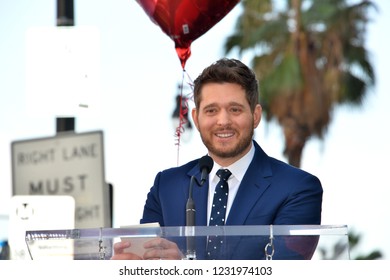 LOS ANGELES, CA. November 16, 2018: Michael Buble At The Hollywood Walk Of Fame Star Ceremony Honoring Singer Michael Bublé.
Pictures: Paul Smith/Featureflash