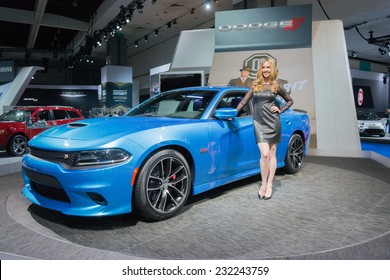 Los Angeles, CA - November 19, 2014: Dodge Charger SRT 2015 On Display At The LA Auto Show