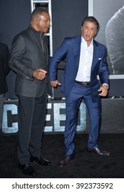 LOS ANGELES, CA - NOVEMBER 19, 2015: Actors Sylvester Stallone & Carl Weathers At The Premiere Of 