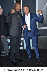 LOS ANGELES, CA - NOVEMBER 19, 2015: Actors Sylvester Stallone & Carl Weathers At The Premiere Of 