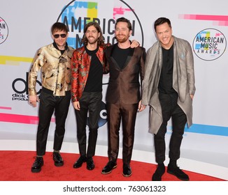 LOS ANGELES, CA - November 19, 2017: Imagine Dragons - Ben McKee, Daniel Wayne Sermon, Daniel Platzman & Dan Reynolds At The 2017 American Music Awards At The Microsoft Theatre LA Live