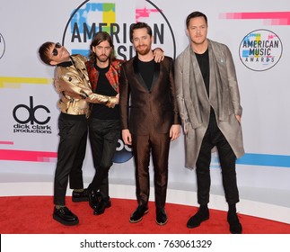 LOS ANGELES, CA - November 19, 2017: Imagine Dragons - Ben McKee, Daniel Wayne Sermon, Daniel Platzman & Dan Reynolds At The 2017 American Music Awards At The Microsoft Theatre LA Live